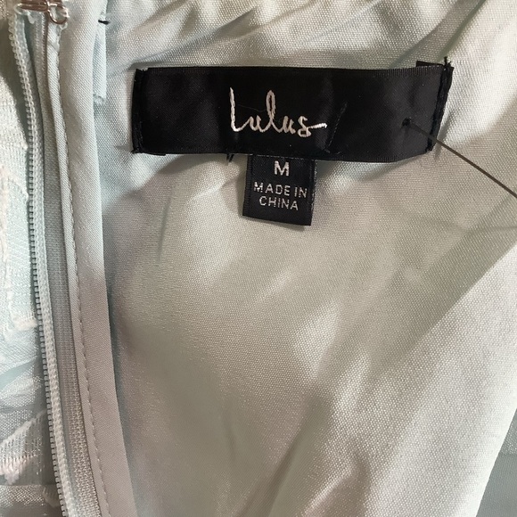 NWT Lulus Blue Exquisite Moments Floral Jacquard Sleeveless Mini Dress Size M - Picture 5 of 13